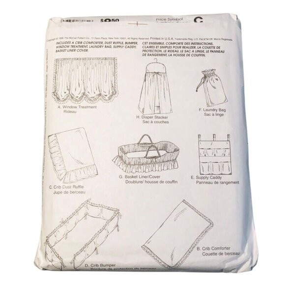 Vintage McCalls Sewing Pattern 8373 Home Decor Baby Accessories Uncut - Picture 2 of 2